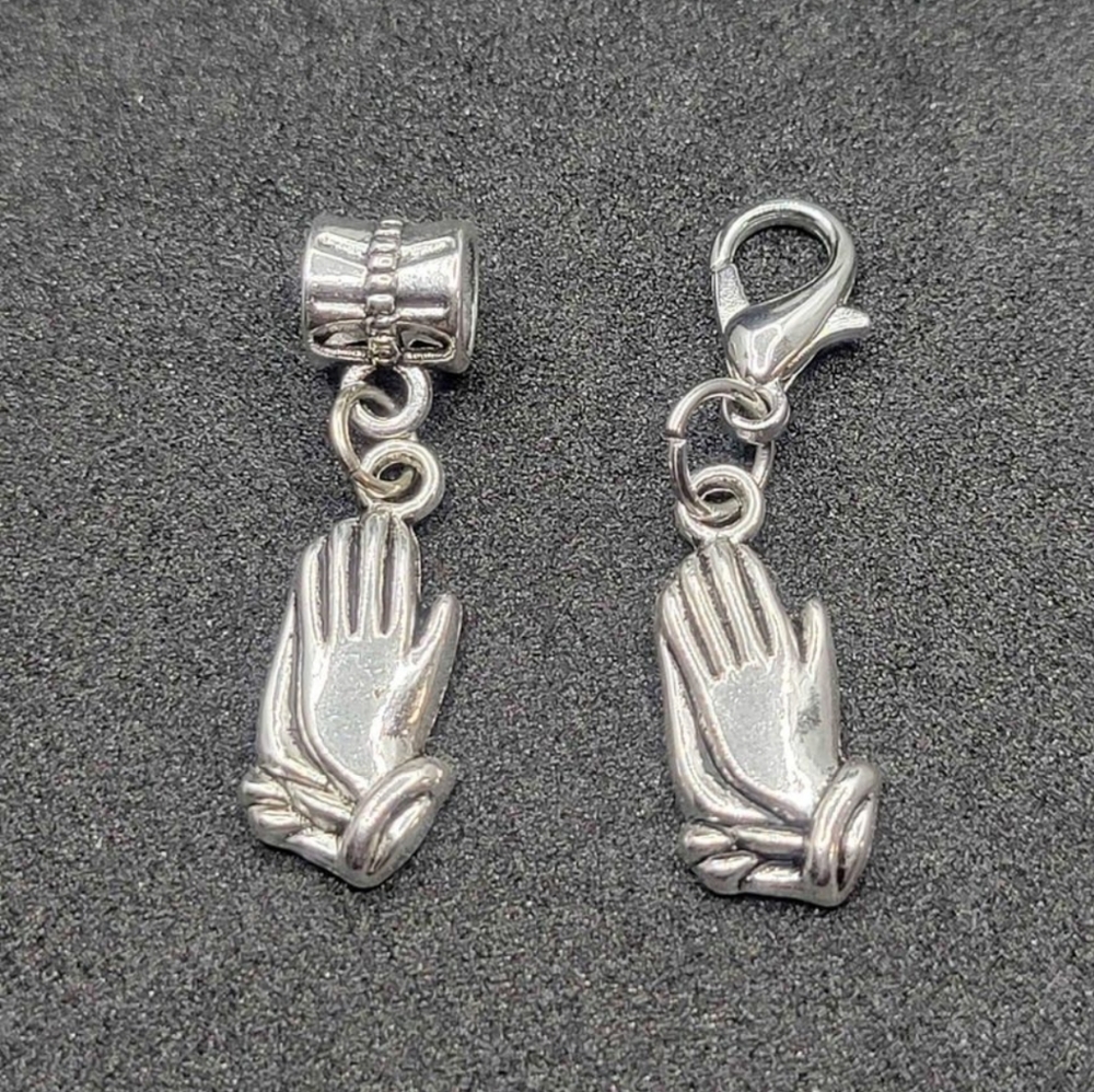 Clip On Praying Hands Charms planner charm dreadlocks beads bracelet charms
